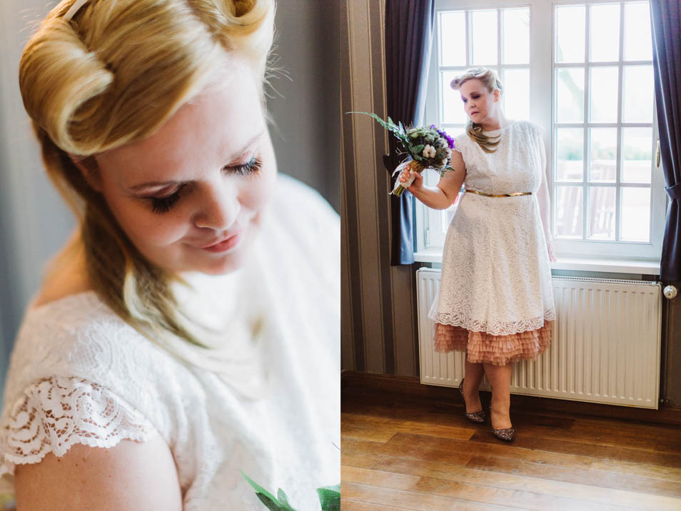 Kurzes Übergrößen Brautkleid mit Petticoat