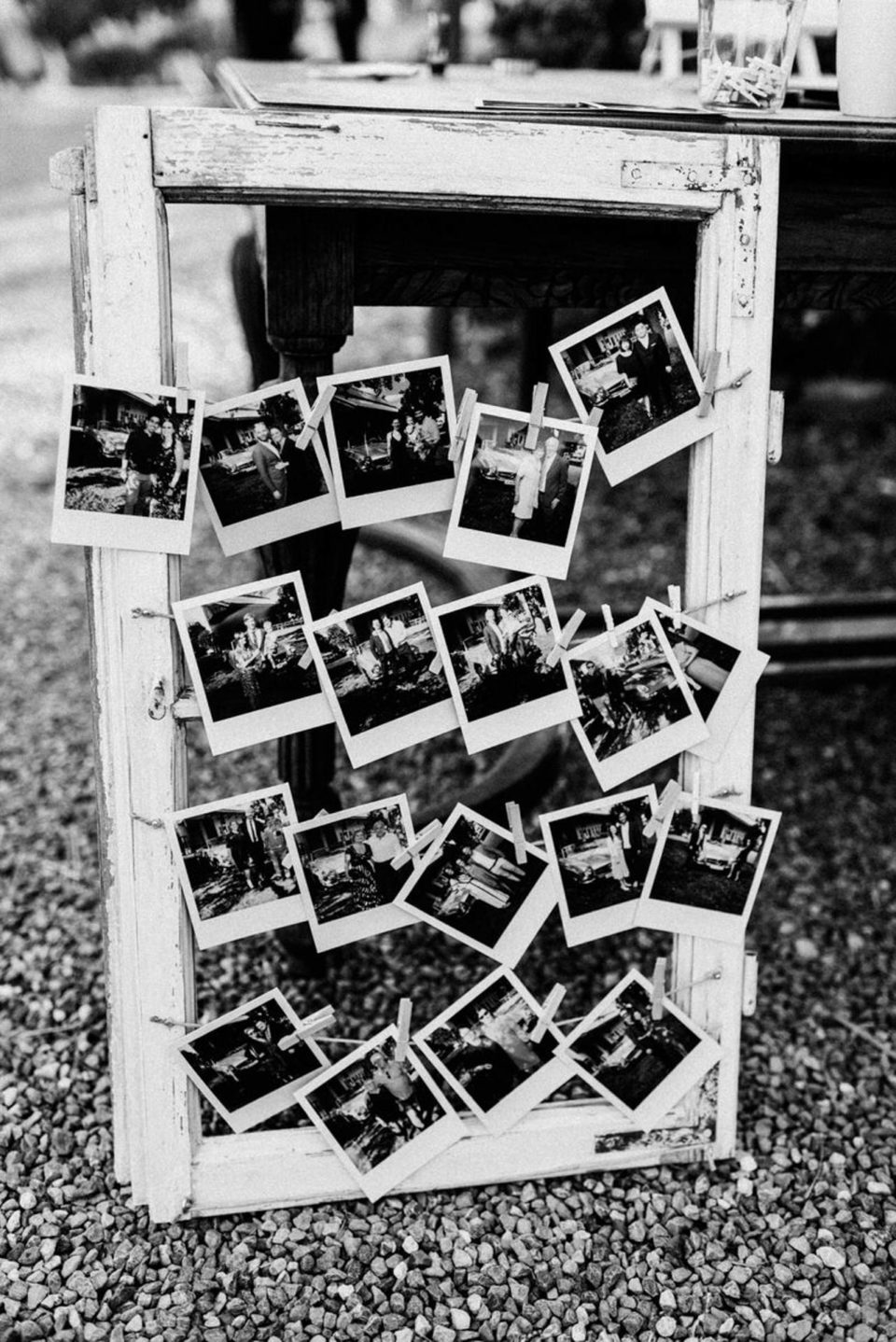 Vintage Bilderrahmen mit Polaroids