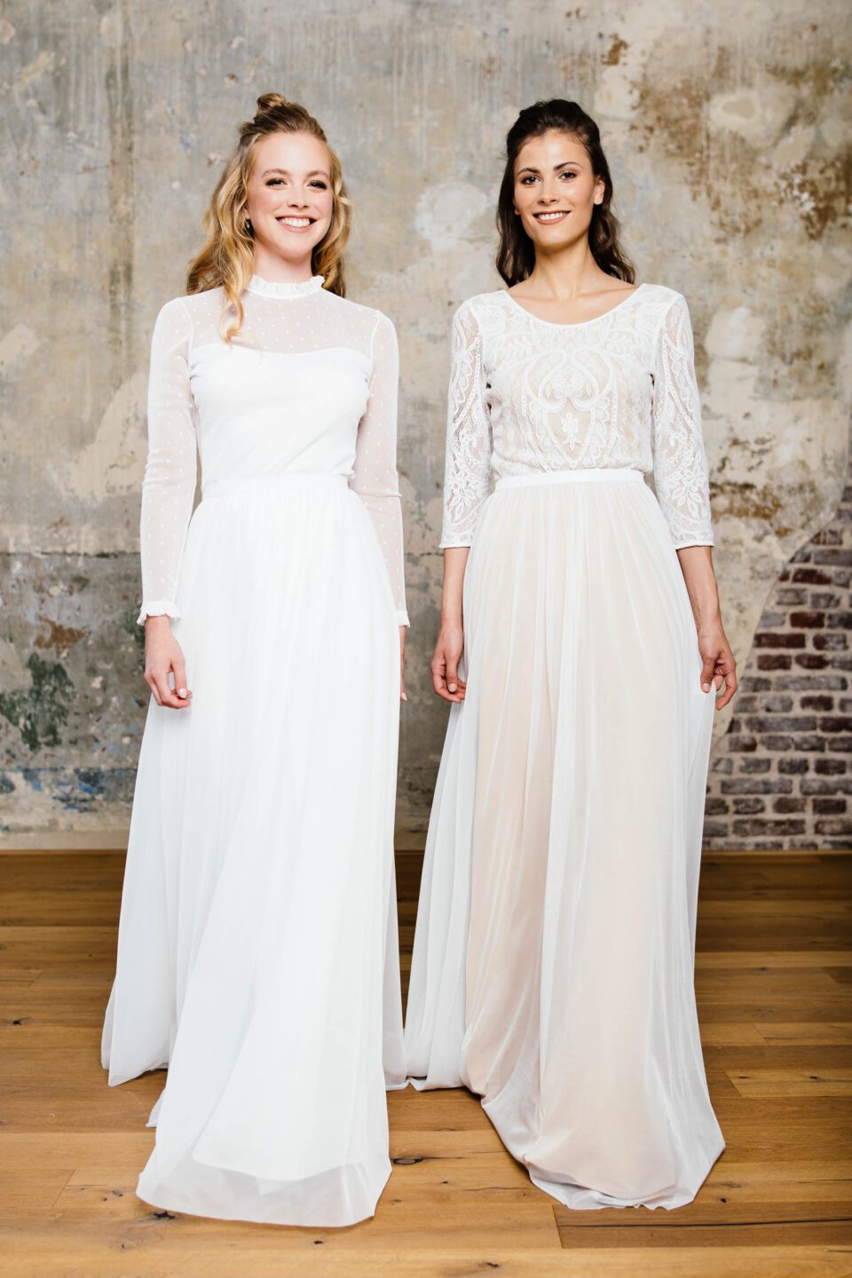 KUESSdieBRAUT Brautkleid Zweiteiler – Soft-Tüll Rock in Pearl und Nude als Standesamt-Outfit