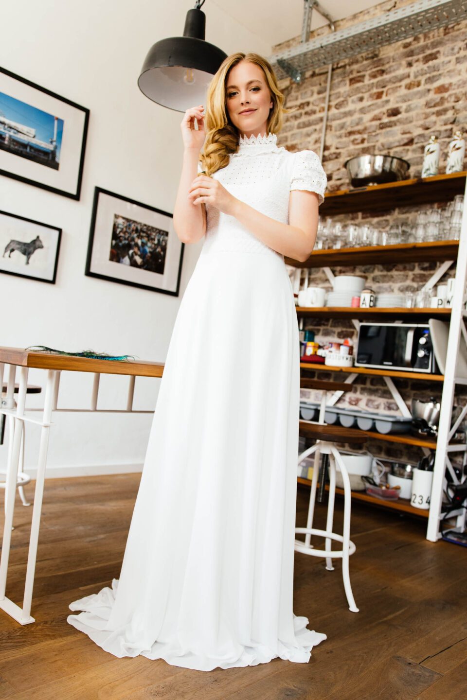 Bridgerton Hochzeitskleid mit Bluse im Vintage Stil