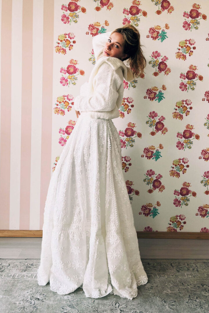 Brautjacke aus Alpaka Strick