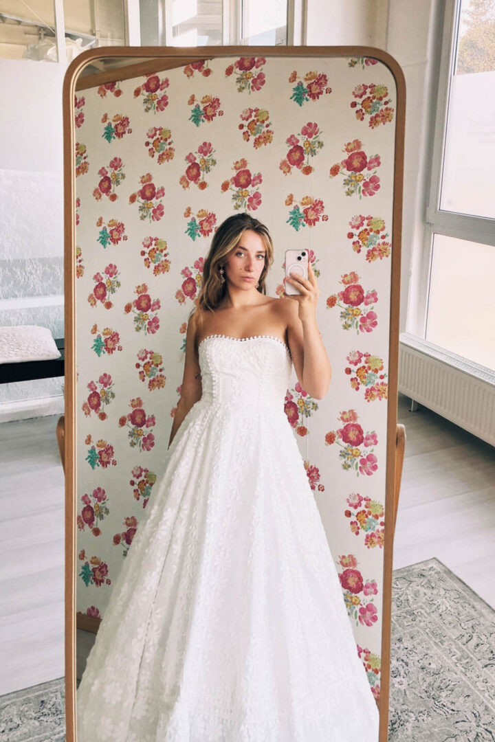 schulterfreies Corsagen Brautkleid